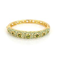 JUST N1 24k Gold Plated Bangle Bracelets with Swarovski Crystals,Lady Girl Charm Bangle Gift
