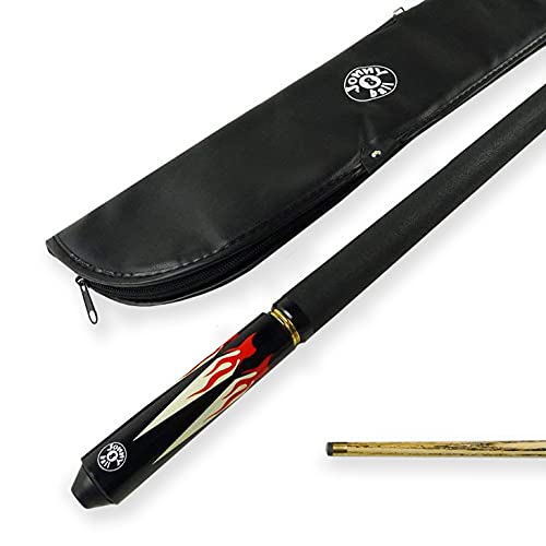 Jonny 8 Ball FLAME 4pc Ash Pool Snooker Cue & SOFT CASE