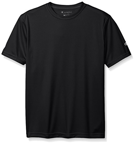 Champion Boys Big Boys' Double Dry Short Sleeve Tee, Black, Small