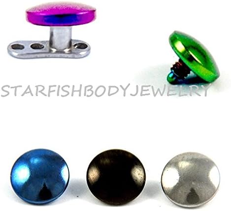 Titanium Anodized Internally Threaded Flat Dome Dermal Top (Green - 4mm)