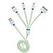 Charging Cable, Ourkens Premium Quality 4 in 1 Multiple Universal USB Charging Cable 3ft(1M) with 8 Pin Lighting / 30 Pin / Micro USB Ports for iPhone, iPad, iPad Mini, iPad Air, iPad Pro, Samsung Galaxy, Note and most of Android phones, Tablet (4 in 1 Green)