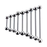 Steel Barbell Tongue Ring, Nipple, Body Piercing 12 Gauge