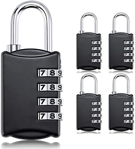 2 Pack Combination Locks 4 Digit Resettable - Waterproof Padlocks For School Gym Lockers, Toolboxes & Gates