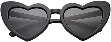 Cramilo Women Heart Shaped Sunglasses Fashion Cute Cat Eye Mod Style Retro Glasses