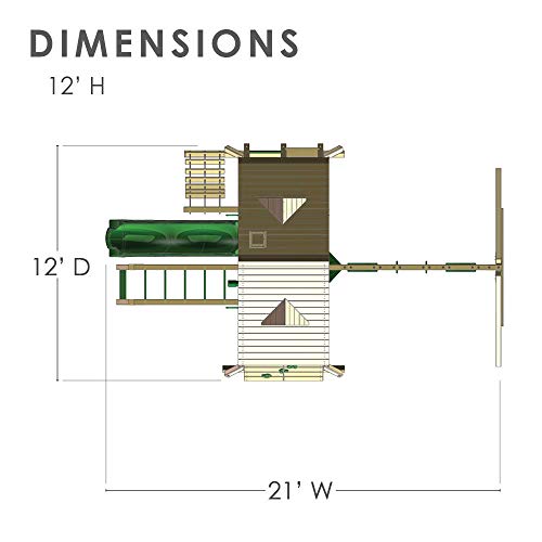 Gorilla Playsets 010013 Sun Palace II Wood Swing Set with Monkey Bars