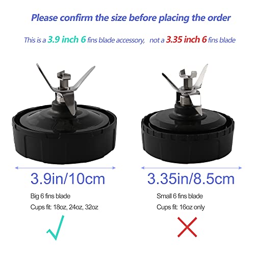 6Fin Ninja Blender Blade Replacement Parts Female Fins Blade