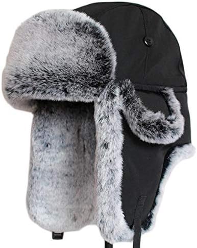 防寒帽子 メンズ レディース ファー 飛行帽 防寒帽 耳あて付き帽子 毛皮 ファーハット もこもこ フライトキャップ 冬 スキー アウトドア 外出 仕事 自転車 防寒 保温 ニット 通販 Amazon