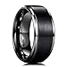 King Will 10mm Black Tungsten Carbide Ring Men Wedding Band Matte Finish Step Edge Comfort Fit