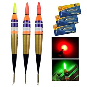 Qualyqualy Lot De 3 Flotteurs De Pêche électroniques Led Et Flotteurs D’eau Salée, Roche De Mer, Pêche De Nuit, éclairage De Nuit Pour La Pêche 3,7 G, 7,5 G, 11,3 G.