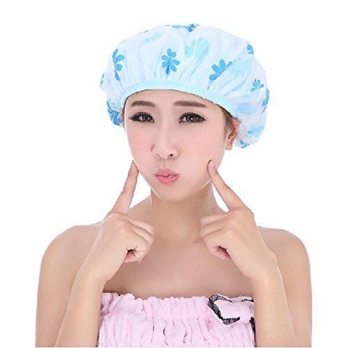 FreShine 3 Pieces Waterproof Reusable Bathroom Shower Caps for Woman in Home, Spas, Salons, Hair Treatment and Beauty Parlors