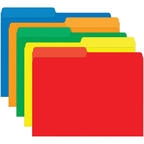 Top Notch Teacher Products TOP3370 Primary Color File Folders, 0.6" Height, 4.7" Wide, 5.9" Length, Mini (25 per Package)