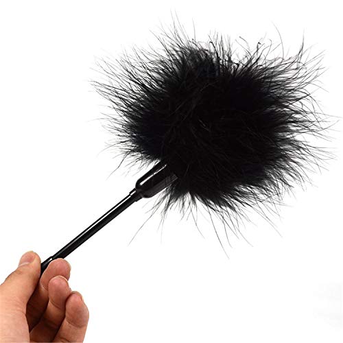 YUNJIYIFANG Nice 10Cm Short Flirting Feather Black Spanking Tickler Sex Toy Erotic Toy Slave Flogger for Couple