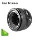 YONGNUO YN EF 50mm f/1.8 AF Lens YN50 Aperture Auto Focus for Nikon Cameras as AF-S 50mm 1.8G with EACHSHOT Cleaning Cloth primary