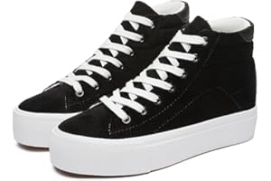 THATXUAOV Womens Corduroy High Top Sneakers,Casual Platform Shoes for Women,Lace up Platform Tennis Shoes