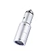 OXA Safety Hammer, 24W/2*2.4A Smart USB Car ChargerPortable Travel Car Cigarette Charger (Silver, 2USB)