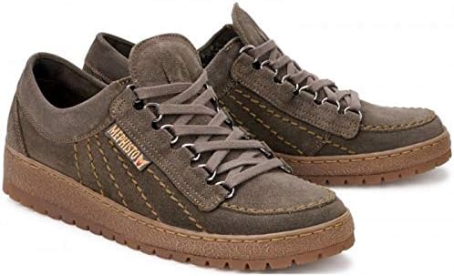 Mephisto Rainbow Velours Suede lace Shoes for Men Dark Grey
