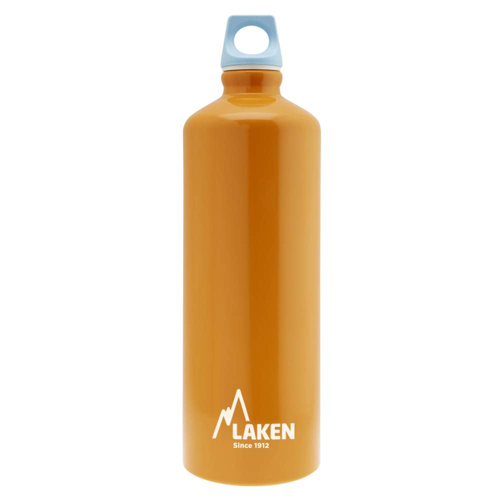 Laken Futura Aluminium Drinking Bottle Narrow Opening Screw Cap with Loop 1 L Orange