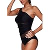 Lovebabe-Damen-Schlankheits-Badeanzug-Raffung-Einteiler-High-Neck-Bademode-Strandmode