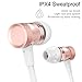 Picun H6 Bluetooth Headphones Wireless with Microphones Running Earphones for Sports, IPX4 Sweatproof in Ear Earbuds Magnetic, CSR Bluetooth 4.1 for Phone/Android Workout Headphones (Rose Gold)