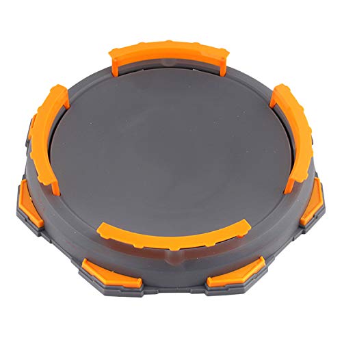 Top Battle Toy, Battle Tops Arena 28.5x28.5x4cm Burst Gyro Arena Disk Battle Top Launcher Stadium Toy Accessories for Boys Children Christmas Birthday Gifts Gray