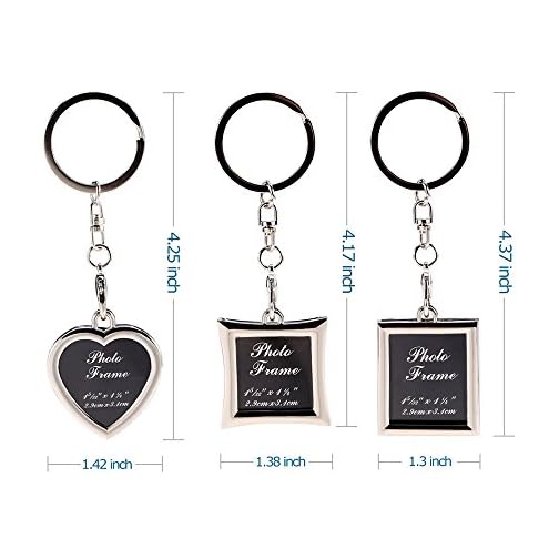 Linble Photo Frame Keychain Set - 3PCs Stainless Steel Blank Picture Frame Key chains and keyring, Personalized DIY Souvenir Gift - Image 4