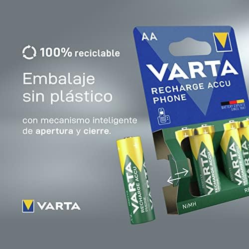 Pilhas AAA, recarregáveis, pack de 4, telemóvel Accu recarregável, bateria recarregável, 800 mAh Ni-MH, pronto a usar, telefone sem fios pronto