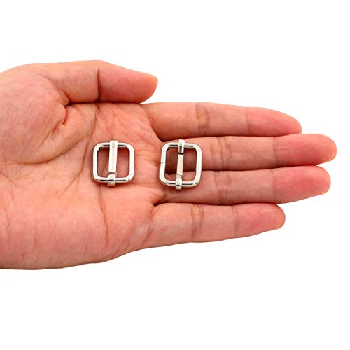 BIKICOCO Metal Slide Adjuster Tri Glide with Movable Center Bar Non Welded 1.5 x 1.2 cm Inside Dimensions Silver Pack of 50