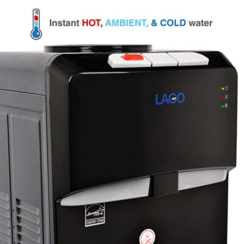 Lago Top Load Hot, Cold & Room Black Water Cooler Dispenser
