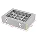 Pasutewel Earring Storage Case 24 Compartments Ring Velvet Display Case Box Earring Ring Organizer Velvet Jewelry Tray Cufflink Storage Showcase with Clear Glass Lid Grey