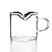 2 Pcs 100ml 3.4oz Creative Crystal Glass Mini Creamer Double Spout Coffee Milk Tea Pitcher Honey Jug Sauce Pitcher Jug Vase Syrup Dressing Server Mug Cup Creamer with Handle for Kitchen Home Decor