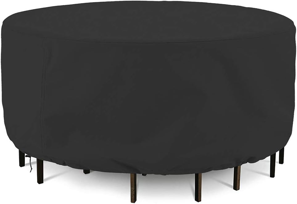 Amazon Com Onlyme Patio Table And Chairs Cover Round Outdoor Durable And Waterproof Furniture Set Covers 90 Inch Garden Outdoor