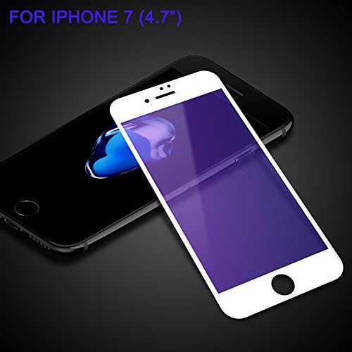 iPhone 8 7 6 6s Screen Protector,Deliao 0.28MM 3D Curved Edge to Edge Full Screen Coverage Purple-Light eye-protected Anti-Scratch HD Tempered Glass Screen Protector For iPhone 7 -White