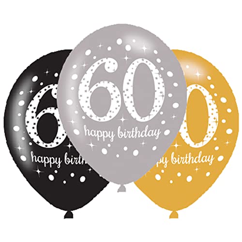Amscan 9900741 Balloons age 60, 27.5 cm, pack of 6