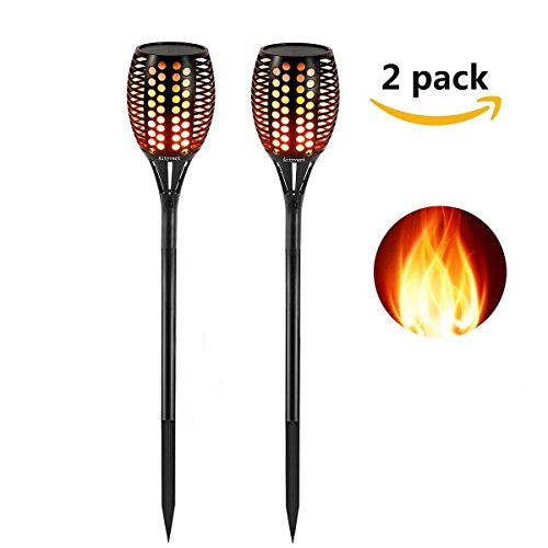Solar Torch Light Outdoor, Aityvert Flickering Dancing Flames Lights Landscape Decoration Wireless Lighting Dusk to Dawn Waterproof Security Light for Garden Patio Deck Yard Driveway Pathway 2 Pack