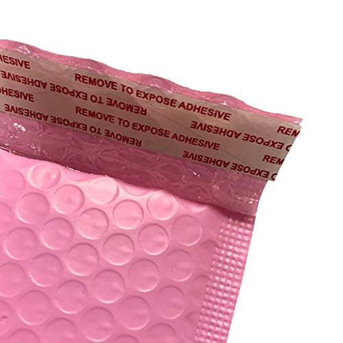 NOMENI 50pcs Poly Bubble Mailers 13x18cm Padded Shipping Envelopes Waterproof Tear Resistance Bubble Lined Poly Mailer Self Seal (Pink - 50Pcs, 11x15cm)
