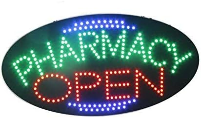 LED Pharmacy Sign for Business, Super Bright LED Open Sign for Pharmacy, Electric Advertising Display Board for Drug Store Business Shop Store Decor. (27" x 15")