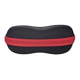 Sunglasses Case, for Everyday Glasses, Sports Eyeglasses & Goggles Fits Standard Size Eyewear, Lightweight, Zipper Closure, -Red - By OptiPlix
