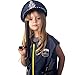 Next Milestones Kids Police Costume Toy 10 Pcs with Police Officer Hat, Handcuff, Vest, Walkie Talkie, Flashlight, Baton - Kids Police Halloween Costume Dress Up for Boys and Girls