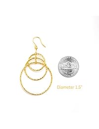 Triple arete de aro, la luz, 24 K Gold Filled, Diamond Cut acabado, resistente al desgaste joyas de por vida