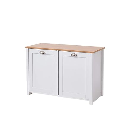 Yinmake Shoe Storage Cabinets 2 Door Cupboard 2 Tier 4 Cubicles