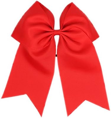 ZOONAI Women Teen Girls Large Classic Hair Accessories Big Hair Bow Ponytail Holder Hair Tie (Red)