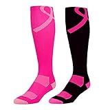 TCK Pink Ribbon Awareness Over the Calf Socks
