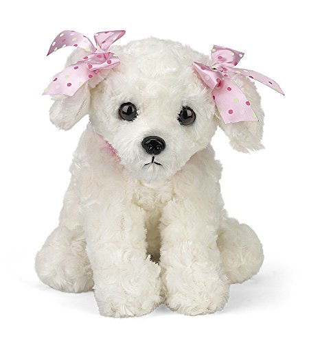 Bearington Sassy White Stuffed Animal Toy Puppy Dog 13'