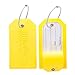 BlueCosto 2 Pack Luggage Tag Label Suitcase Tags Travel Bag Labels w/Privacy Cover - Yellow