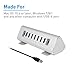 Macally Ultimate 9-Port Powered USB Hub & Charging Station | Universal High-Speed Data Transfer & Quick Charging Multiport USB Hub Charger | Smart IC Charging Technology & Aluminum Triangle Design