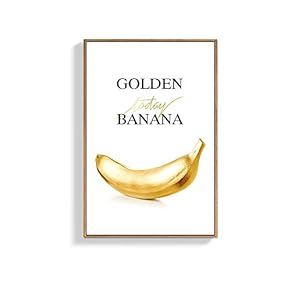 Framed Canvas Wall Art for Living Room, Bedroom Golden Banana Canvas Prints for Home Decoration Ready to Hang - 16x24 inches