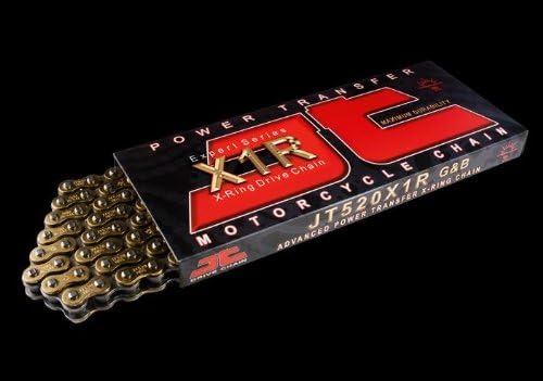 JT Drive Chain 525 X1R Heavy Duty Expert Series X-Ring Drive Chain - 110 Links , Chain Length: 110, Chain Type: 525, Chain Application: Street, Color: Gold JTC525X1RGB110R
