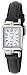Carriage Women's C2A901 Silver-Tone Rectangular Case Black Leather Strap Watch