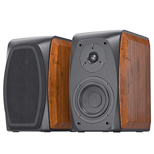 Fosi Audio Bookshelf Speakers Passive Wooden HiFi Speakers 5Inch 2.0