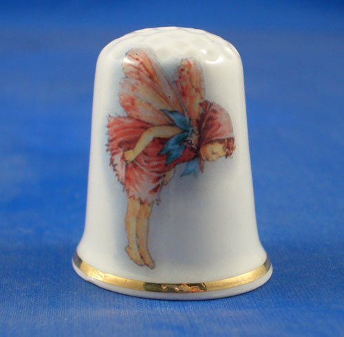 Porcelain China Collectable Thimble -- Pink Fairy with Free Gift Box